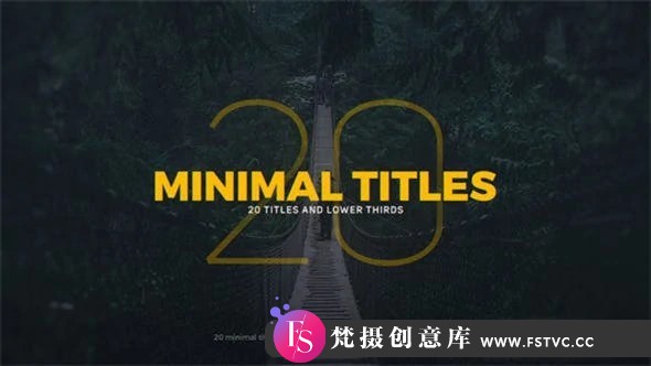 [Premiere预设]PR预设-20个现代迷你简洁文字标题字幕条动画 Minimal Titles-梵摄创意库