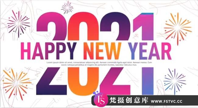 [Premiere模板]PR模板-12组现代设计2021新年快乐文字标题动画 Modern New Year Typography-梵摄创意库