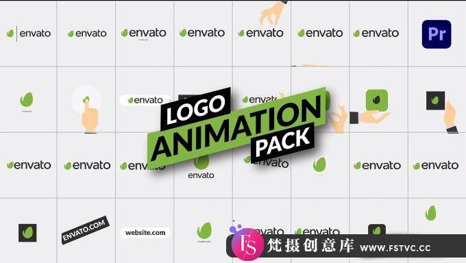 [Premiere预设]PR预设+AE模板-32组扁平化简洁Logo动画 Logo Animation Pack-梵摄创意库