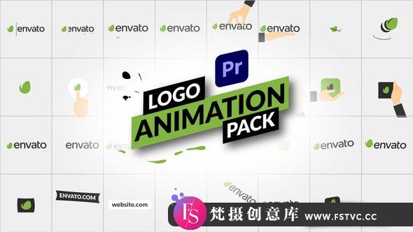 [Premiere预设]PR预设+AE模板-32组扁平化简洁Logo动画 Logo Animation Pack - 梵摄创意库-梵摄创意库