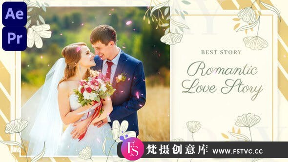 [Premiere预设]PR预设-浪漫婚礼照片相册片头展示 Romantic Love Story Wedding Slideshow - 梵摄创意库-梵摄创意库