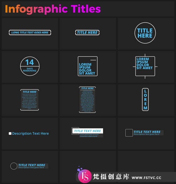 [Premiere预设]PR/AE脚本-1000种图形动画背景指示线标题字幕条表情故障转场