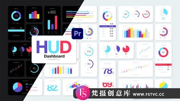 [Premiere模板]PR模板-HUD彩色企业商务信息数据图表动画包PR模板 - 梵摄创意库-梵摄创意库