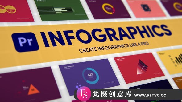 [Premiere模板]PR模板-290个数据图表饼图柱状图条形图展示动画PR模板 Infographics - 梵摄创意库-梵摄创意库