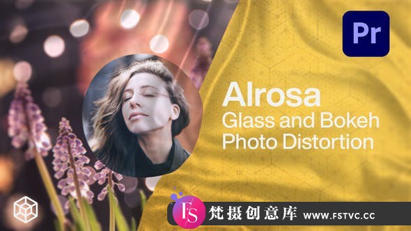 [Premiere模板]PR模板-玻璃透视3d动画展示摄影作品模板 Alrosa - Glass and Bokeh Photo Distortion - 梵摄创意库-梵摄创意库