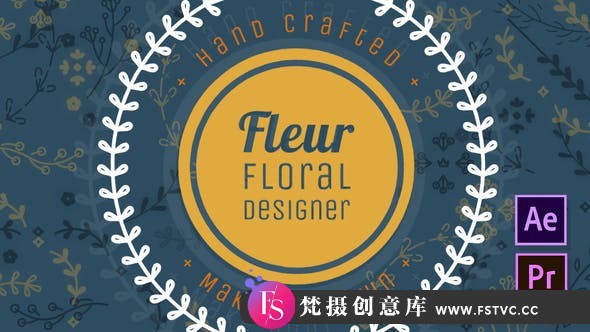 [Premiere预设]PR预设-藤条装饰文字标题字幕动画 Fleur – Floral Designer-梵摄创意库