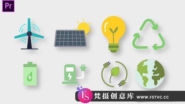 [Premiere模板]PR模板-生态图标动画模板 Ecology Animated Icons - 梵摄创意库-梵摄创意库