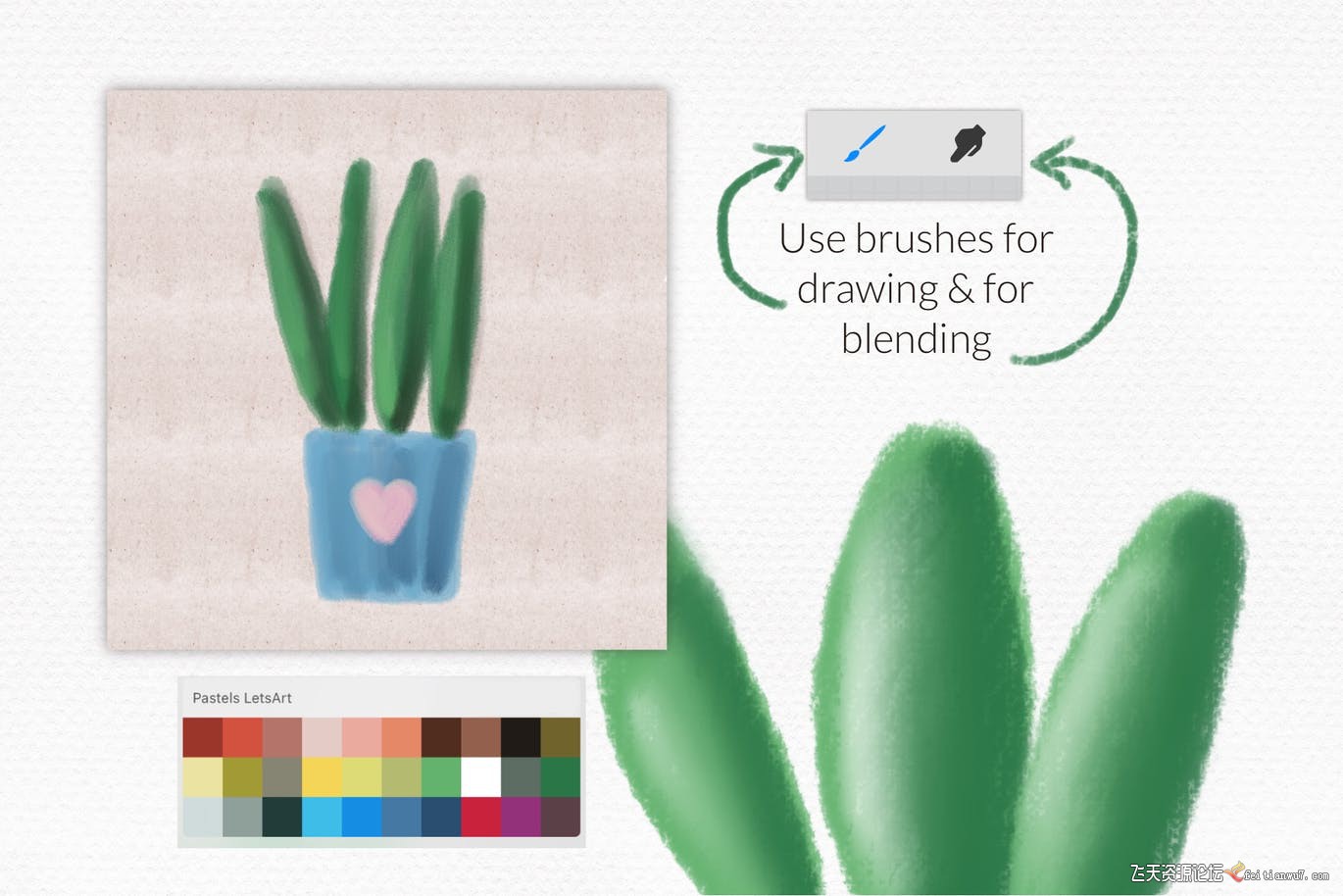 图片[2]-[Procreate笔刷]Procreate笔刷›适用于ProcreateiPad的粉彩画笔下载-梵摄创意库