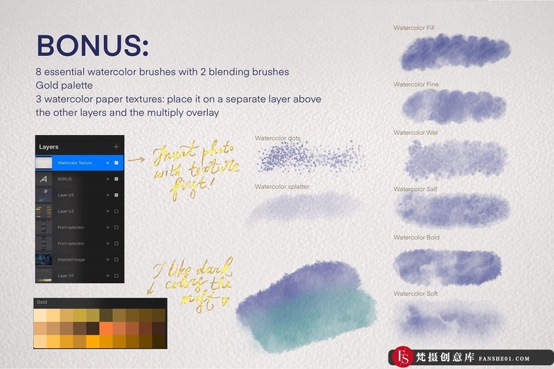 图片[7]-[Procreate笔刷]纯金Procreate刷子套装PureGoldProcreateBrushset-梵摄创意库