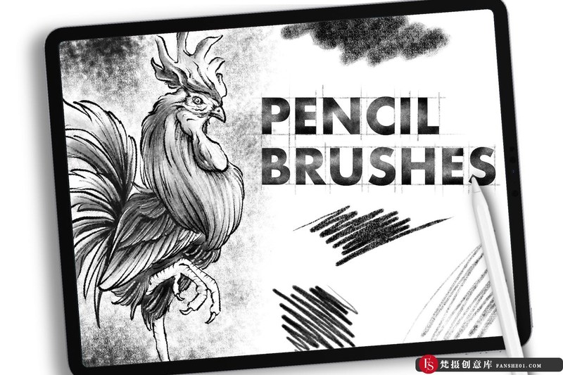 [Procreate笔刷]铅笔数字绘画Procreate笔刷#1-梵摄创意库