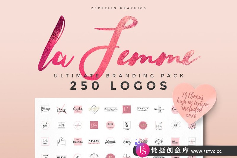 [PS样机模型]250个女性LOGO徽标品牌包装样机模板PSD素材-梵摄创意库