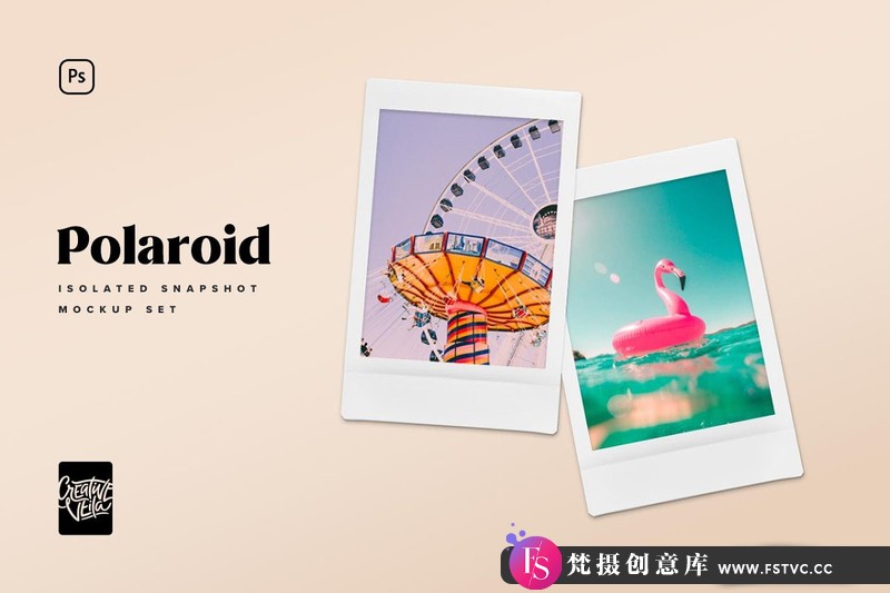 [PS样机模型]六个宝丽来快照图片PSD样机模型PolaroidSnapshotPictureMock-ups