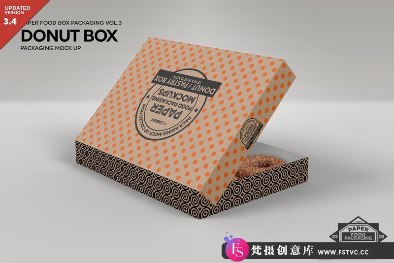 图片[2]-[PS样机模型]甜甜圈包装盒PSD样机模型DonutBoxPackagingMockup-梵摄创意库