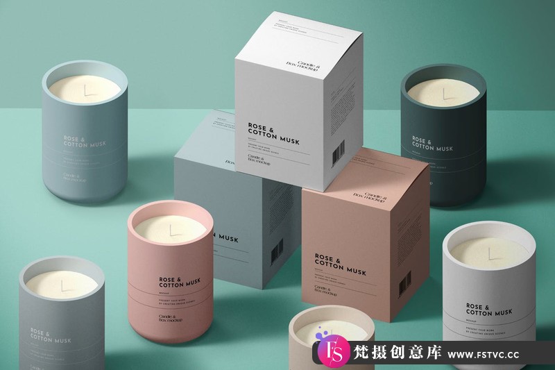 [PS样机模型]蜡烛和盒子场景PSD样机模型CandleandBoxSceneMockup