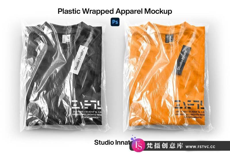 [PS样机模型]服饰品牌包装塑料袋展示PSD样机模型-梵摄创意库