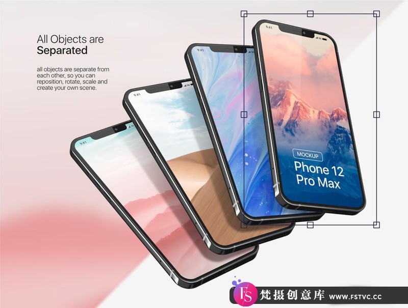 图片[3]-[PS样机模型]iPhone，iPad，MacBook和文具手机样机，iPhone12ProMaxMockupV.02-梵摄创意库