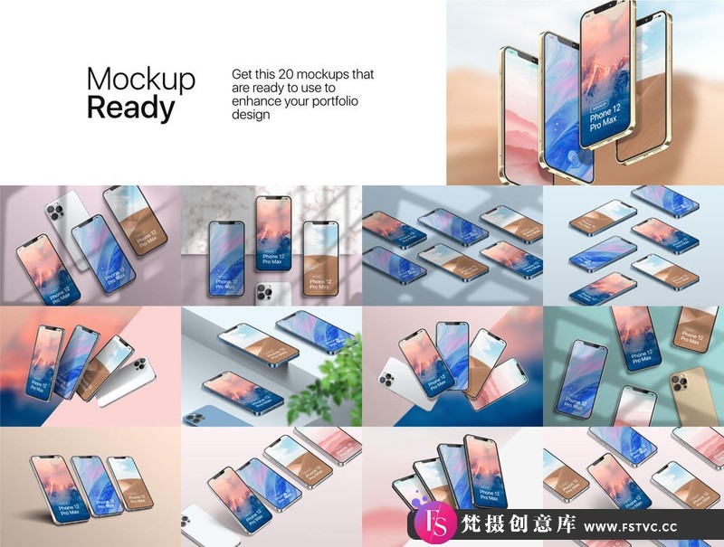 图片[6]-[PS样机模型]iPhone，iPad，MacBook和文具手机样机，iPhone12ProMaxMockupV.02-梵摄创意库