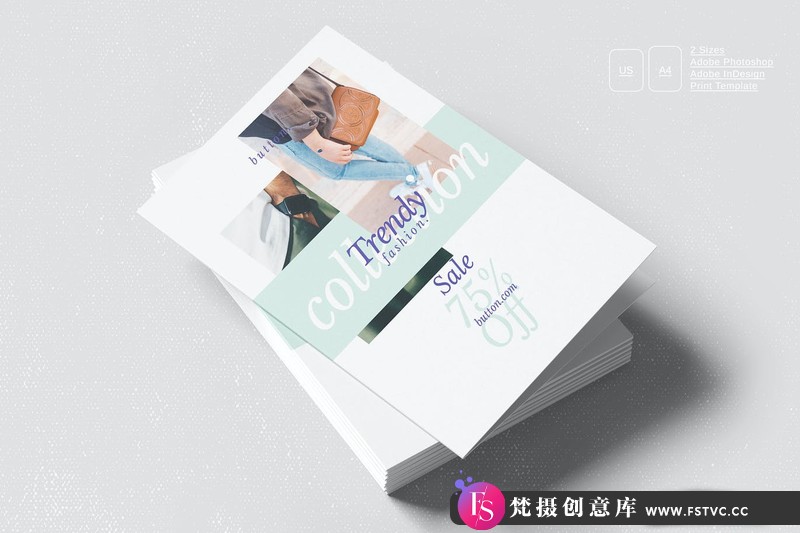 [促销海报]时装店宣传推广双折小册子PSD模板FashionStoreBifoldBrochure