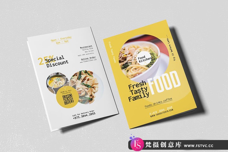 图片[2]-[文化美食]美食食品双折小册子宣传册PSD模板FoodBifoldBrochure-梵摄创意库