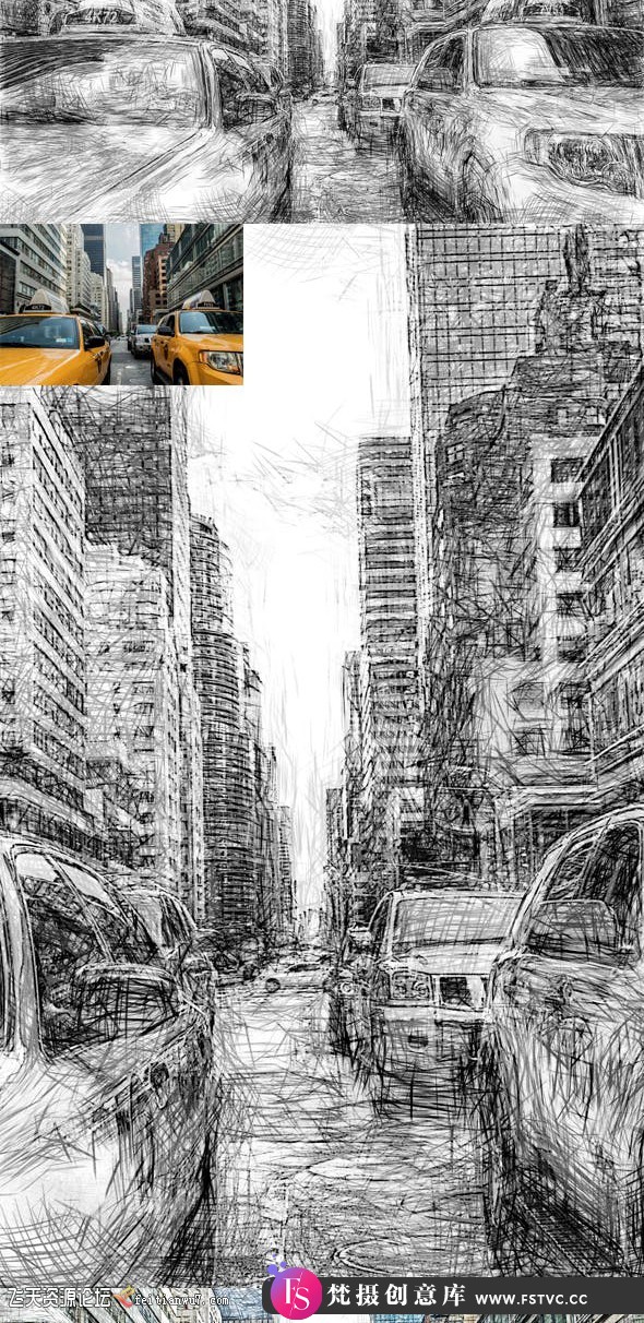 图片[4]-[PS动作下载]艺术素描PS动作 Artistic Sketch Photoshop Action(附视频教程)-梵摄创意库