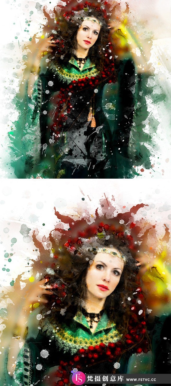 图片[4]-[PS动作下载]专业水彩绘画Photoshop动作 Watercolor Painting Photoshop Action-梵摄创意库