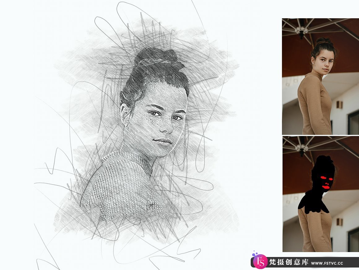 图片[6]-[中文版动作]手绘艺术动作 Hand Drawn Art Photoshop Action(附视频教程)中文版支持2021-梵摄创意库