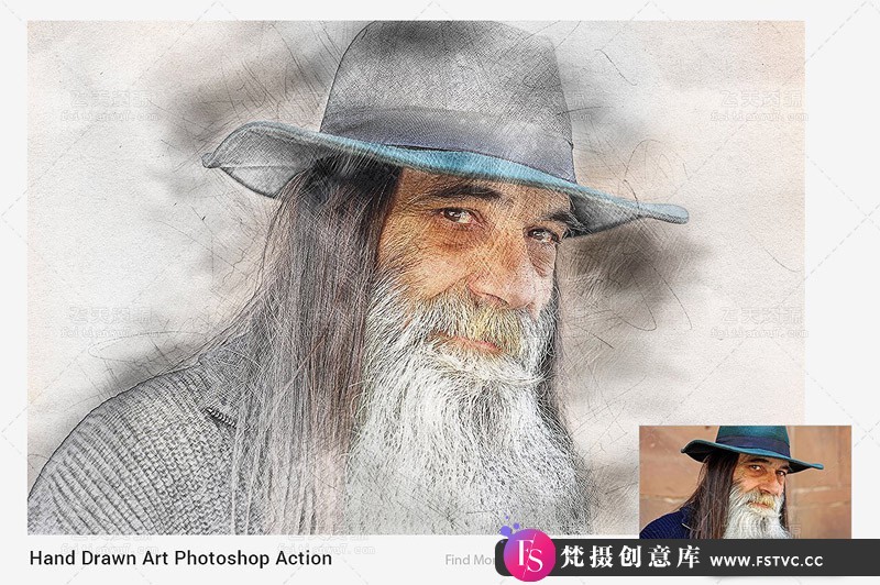 图片[8]-[中文版动作]手绘写实油画PS动作Realistic Oil Painting Photoshop Action支持CC2021中文版-梵摄创意库