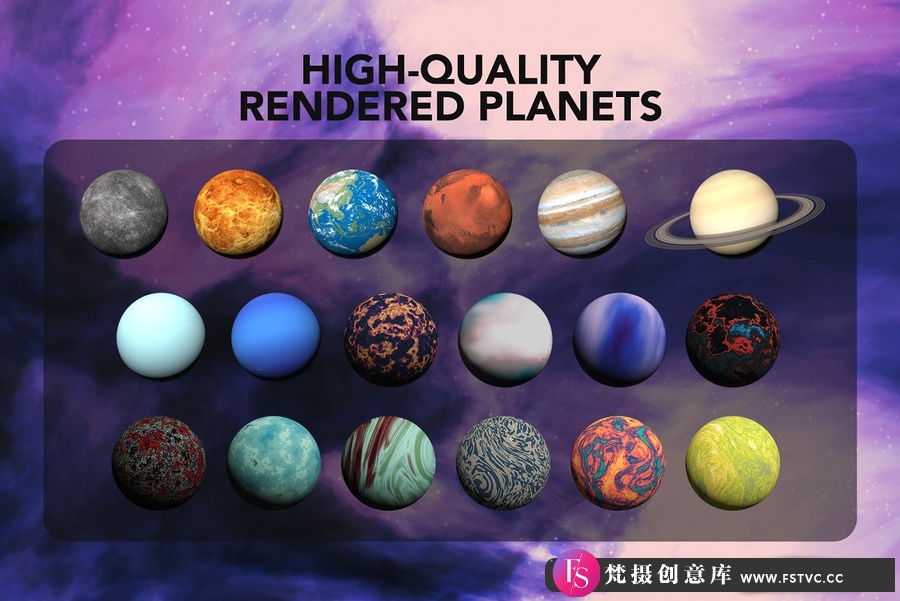 兼容Procreate和 Photoshop的太空宇宙星空银河系笔刷