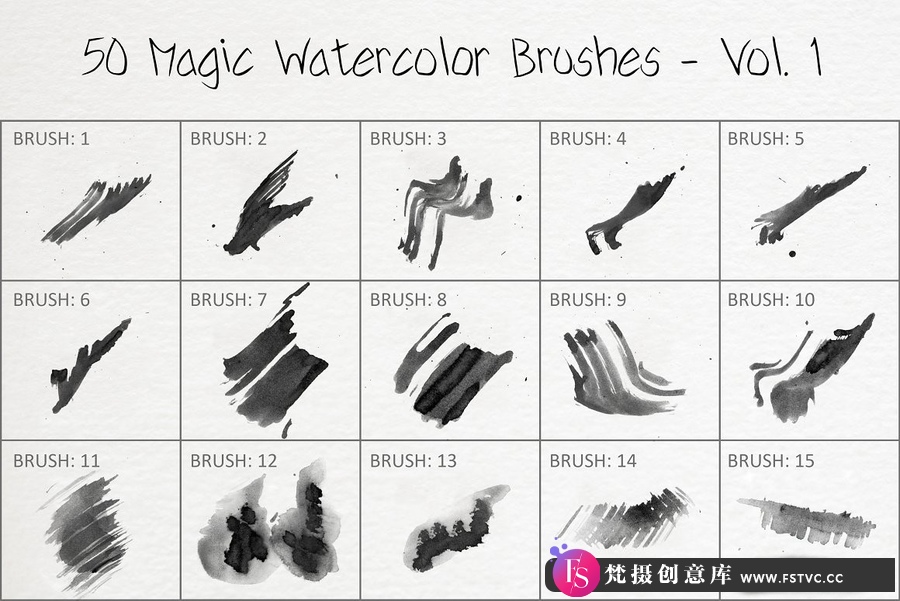 图片[2]-50支魔法水彩笔刷第一卷 50 Magic Watercolor Brushes – Vol. 1-梵摄创意库