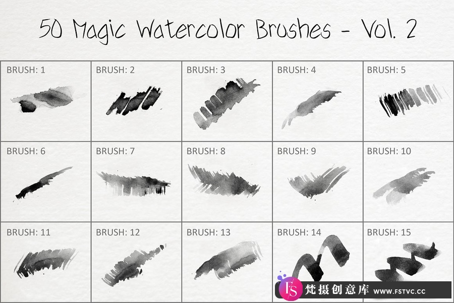 图片[3]-50支魔法水彩笔刷第二卷 50 Magic Watercolor Brushes – Vol. 2-梵摄创意库