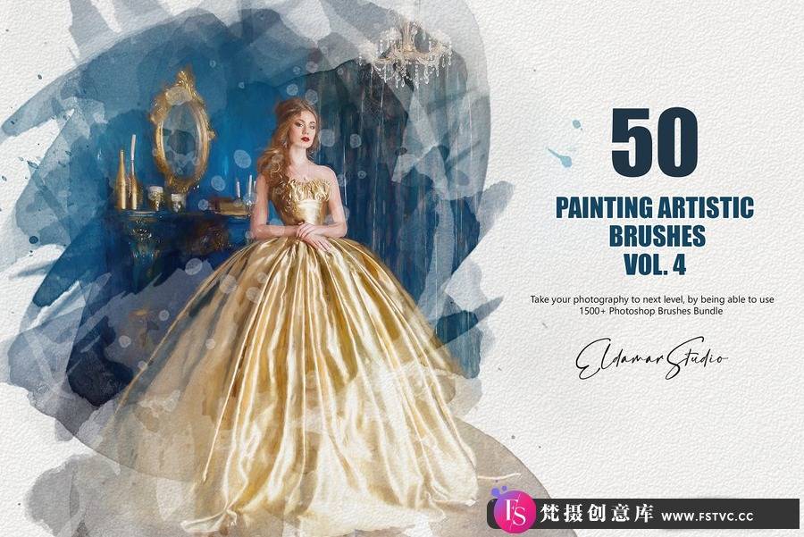 50种CG绘画艺术PS画笔 50 Painting Artistic Brushes – Vol. 4-梵摄创意库