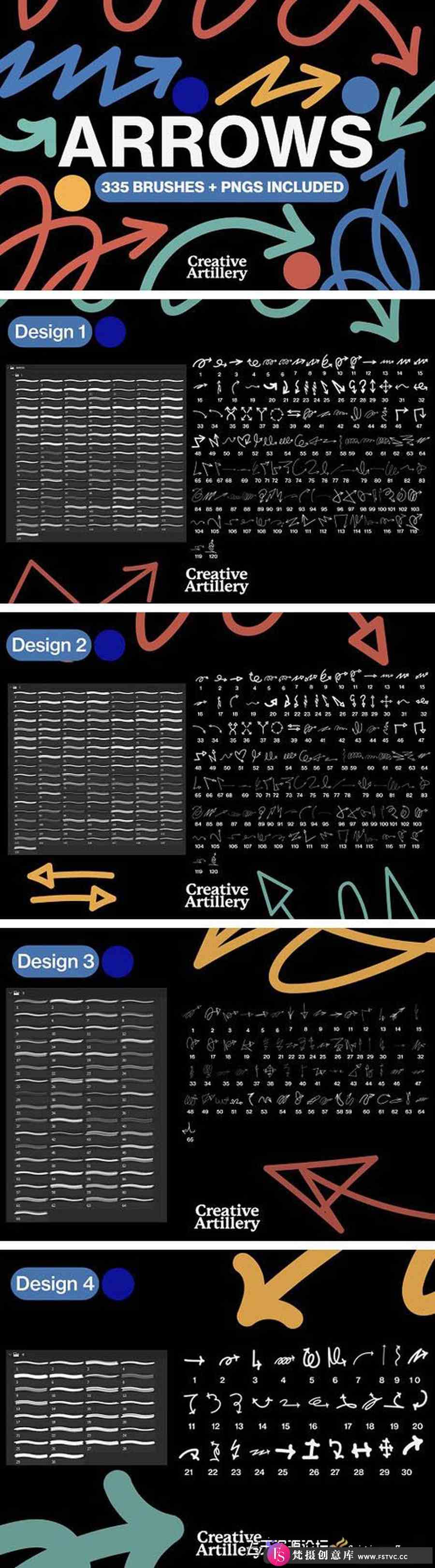 图片[2]-330多种箭头PS笔刷，适用于 Photoshop +PNG-梵摄创意库