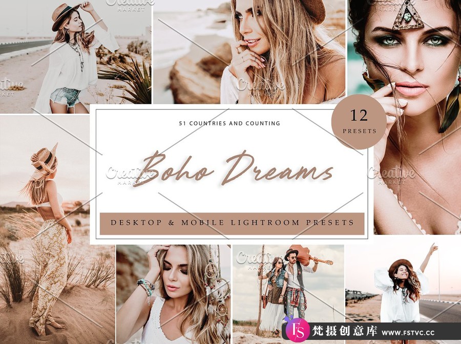 INS波西米亚风格人像Lightroom预设 Lightroom Presets Boho Dreams