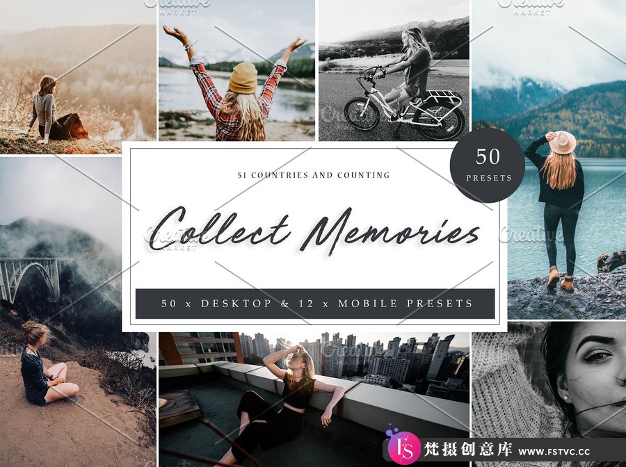 50个回忆胶片人像调色Lightroom预设 Lightroom Preset – Collect Memo-梵摄创意库