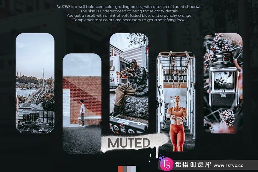 街拍蓝色和橙色时尚外观Lightroom预设 Muted Lightroom Presets