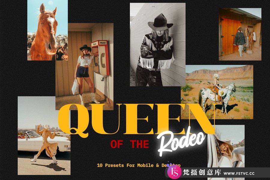 牛仔女王胶片人像Lightroom预设 Queen Of The RODEO | Cowgirls Preset-梵摄创意库