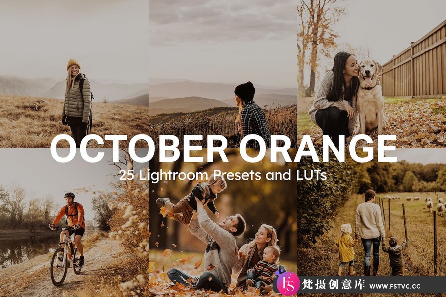 十月橙色电影人像摄影后期调色Lightroom预设和视频LUT预设-梵摄创意库