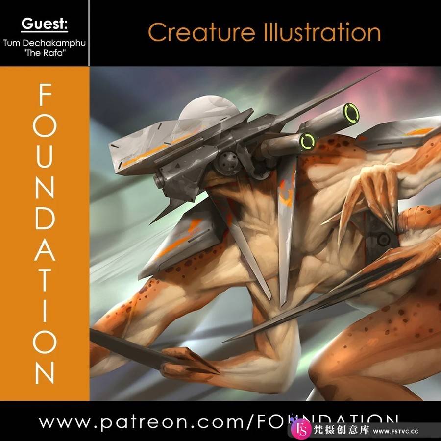 Foundation Patreon – Tum Dechakamphu 的生物插图绘画教程-中英字幕-梵摄创意库