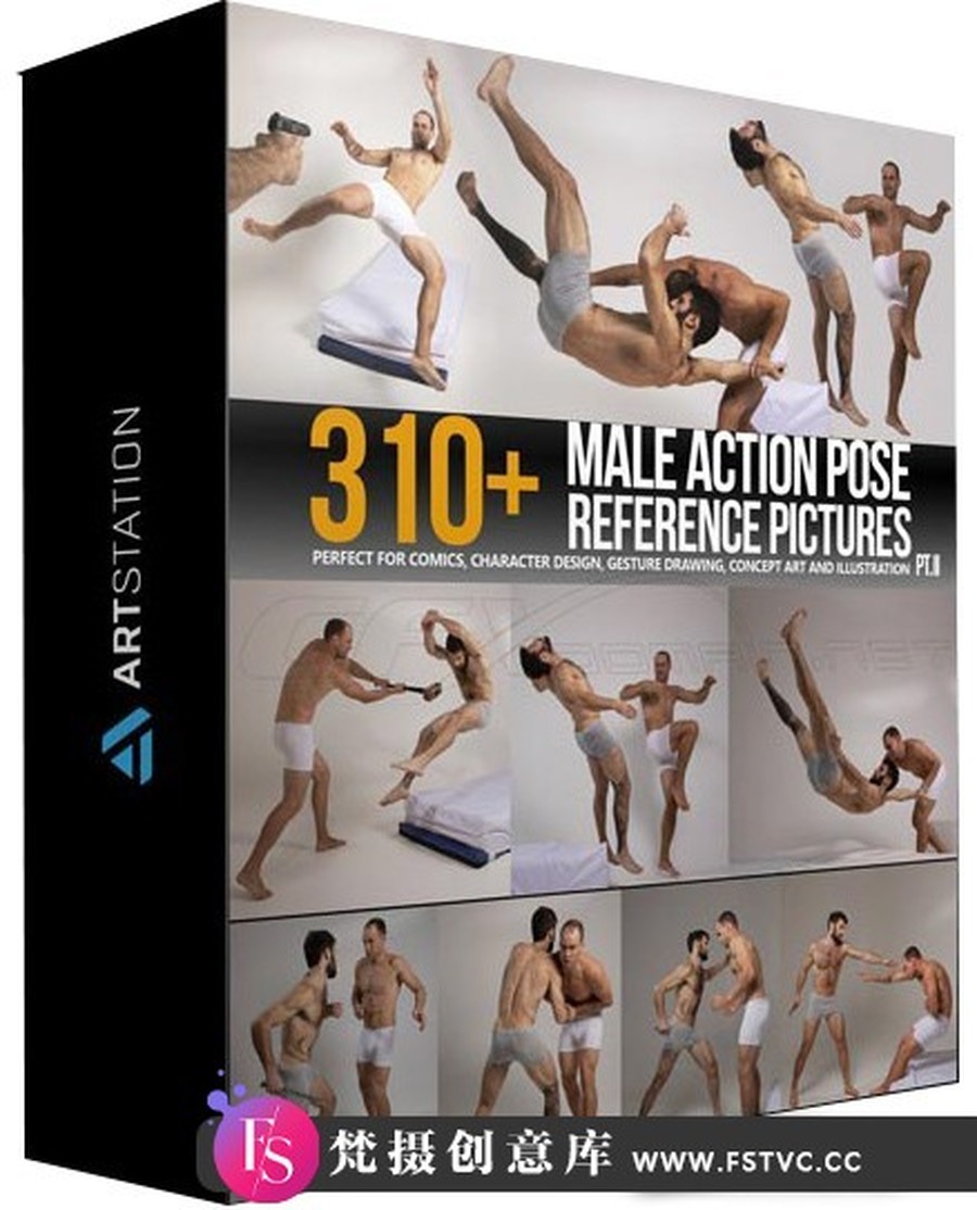 310+男性角色格斗姿势艺术绘画参考高清图片素材-梵摄创意库