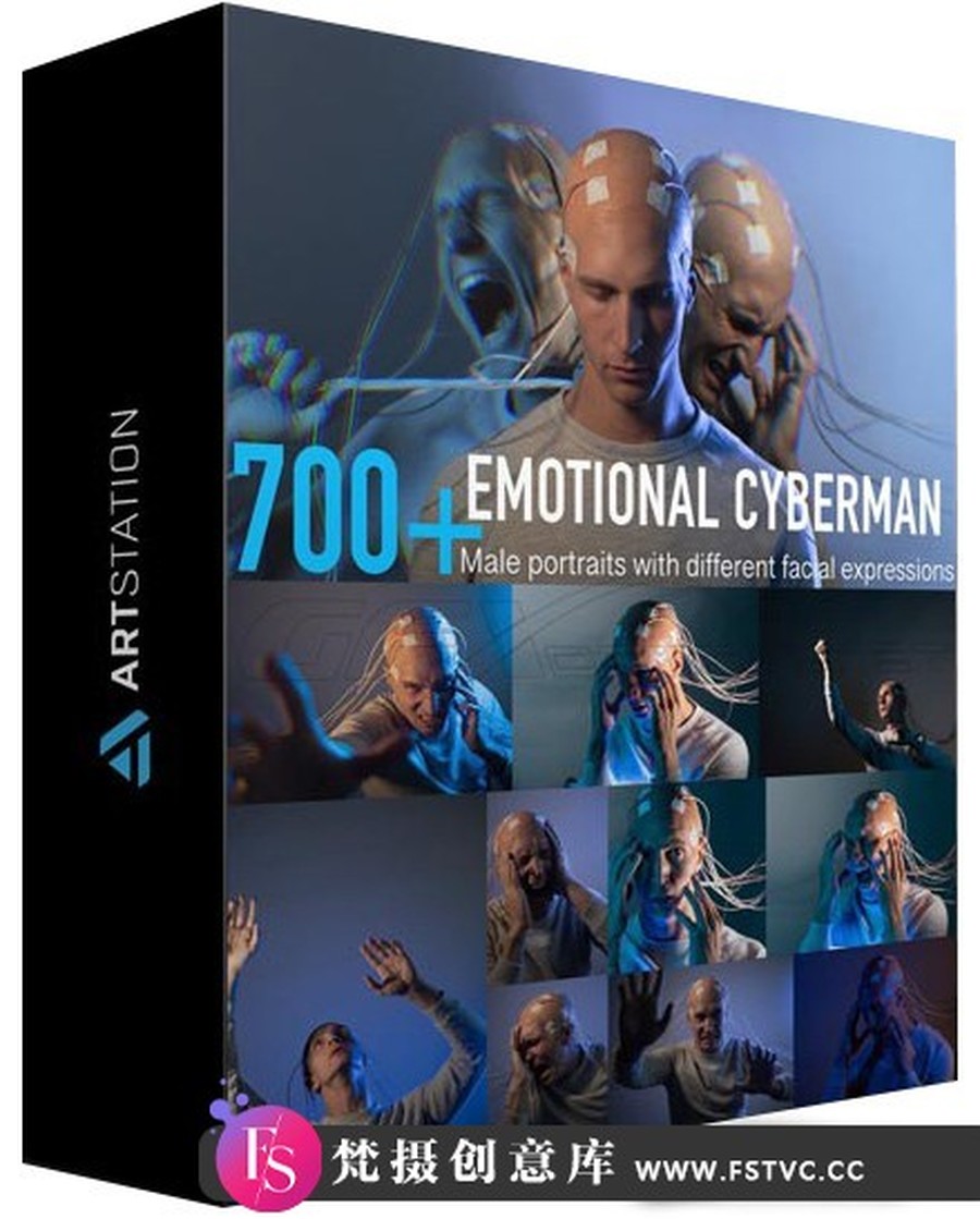 700+ 科幻电影情感网络人-不同面部表情的男性绘画参考素材-梵摄创意库