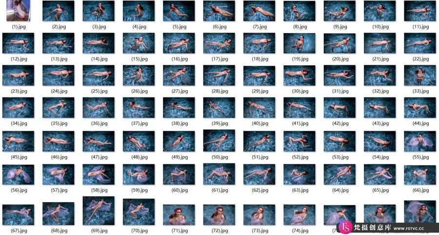 1000张美人鱼主题概念艺术水下摄影和人像特写光影绘画素描参考素材-梵摄创意库