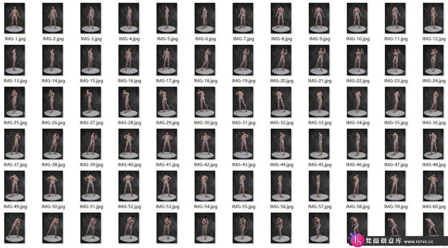 1022张概念角色解剖学素描绘画男性身体转身姿势照片参考素材包-梵摄创意库