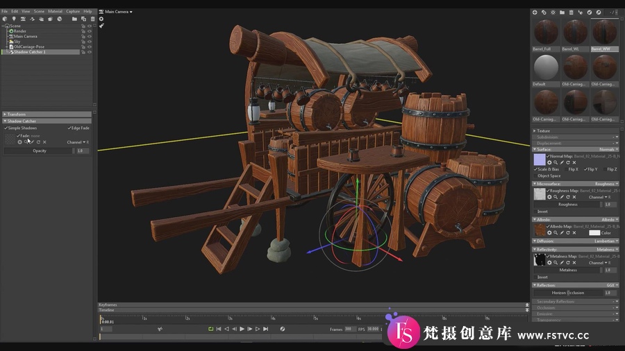 图片[4]-3DS MAX和ZBrush中制作木桶流建模贴图渲染制作教程-梵摄创意库