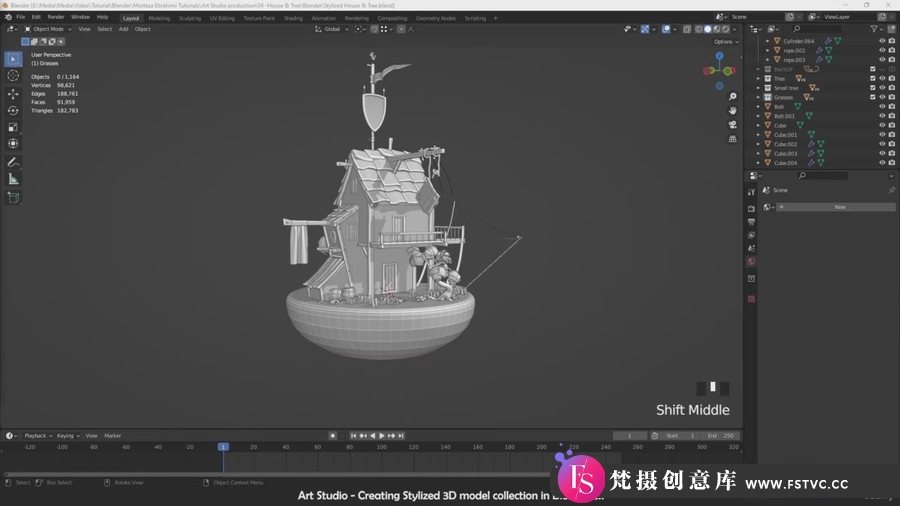 图片[3]-Blender教程-游戏资产从建模到渲染完全指南视频教程-中英字幕-梵摄创意库