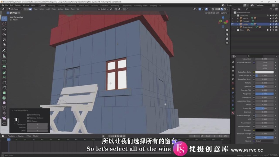 图片[2]-Blender创建3D卡通建筑动画场景建模制作视频教程-中英字幕-梵摄创意库