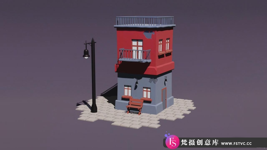 图片[4]-Blender创建3D卡通建筑动画场景建模制作视频教程-中英字幕-梵摄创意库