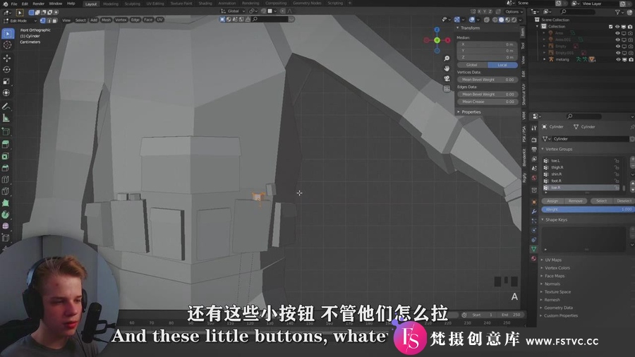 图片[3]-Blender创建绑定渲染低模游戏人物角色完整视频教程-中英字幕-梵摄创意库