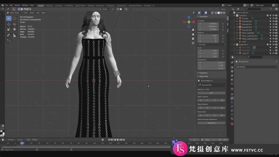 图片[4]-Blender游戏女性角色建模渲染完整制作工作流程-中英字幕-梵摄创意库