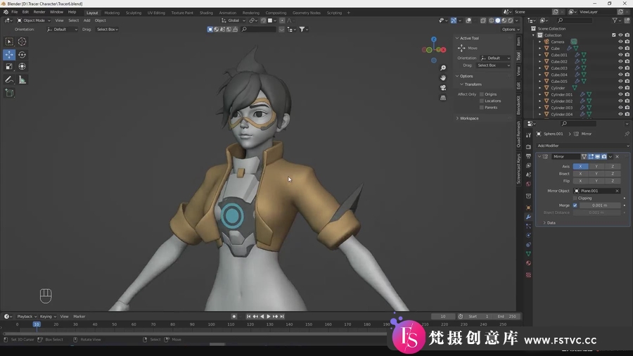 图片[2]-Blender 3.1守望先锋游戏猎空角色建模教程,包含工程模型-梵摄创意库