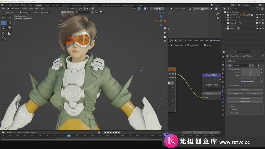 图片[4]-Blender 3.1守望先锋游戏猎空角色建模教程,包含工程模型-梵摄创意库